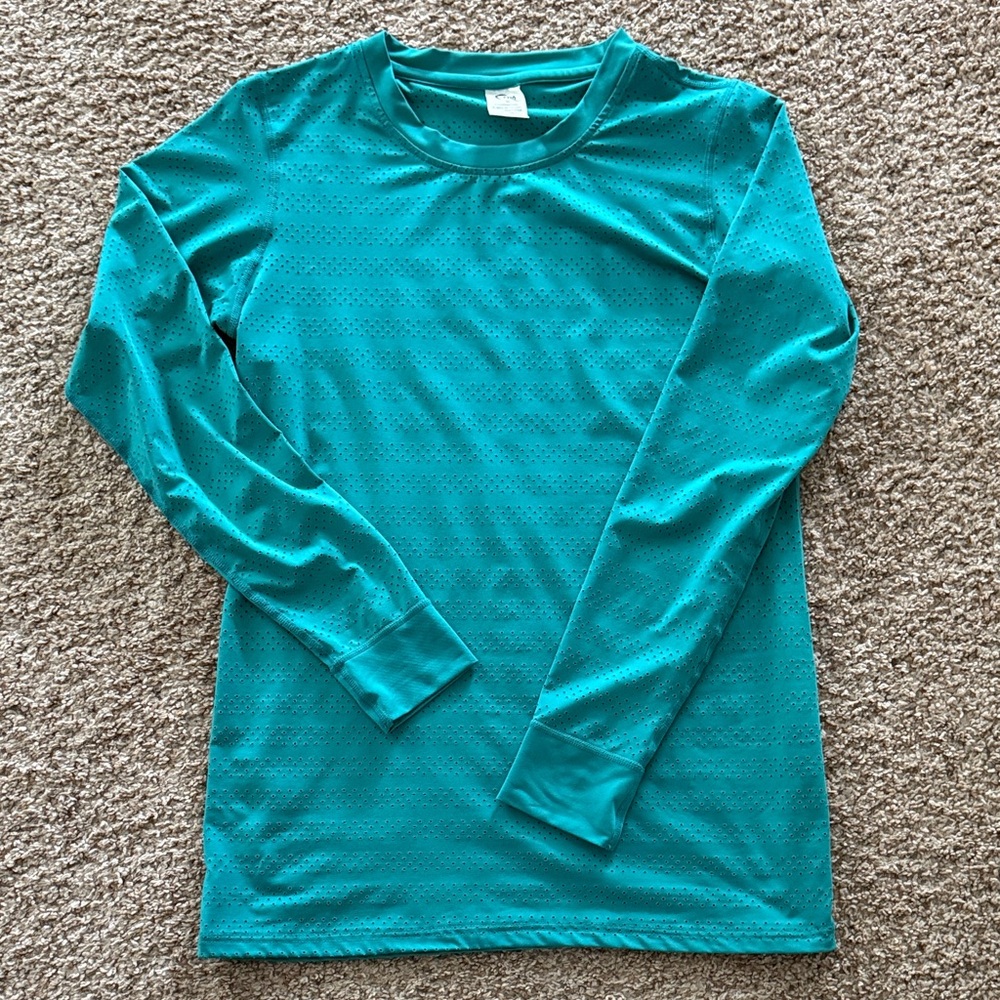 ZYIA Active Chill Turquoise Perforated Top